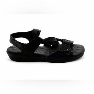 Walking Cradles Valerie Black Leather Comfort Sandals – Women’s 8W NEW No Tags